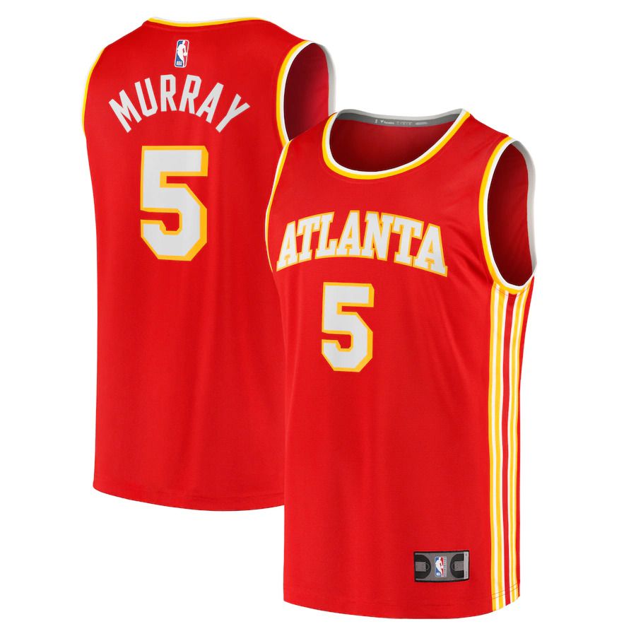 Men Atlanta Hawks #5 Dejounte Murray Fanatics Branded Red Fast Break Replica NBA Jersey